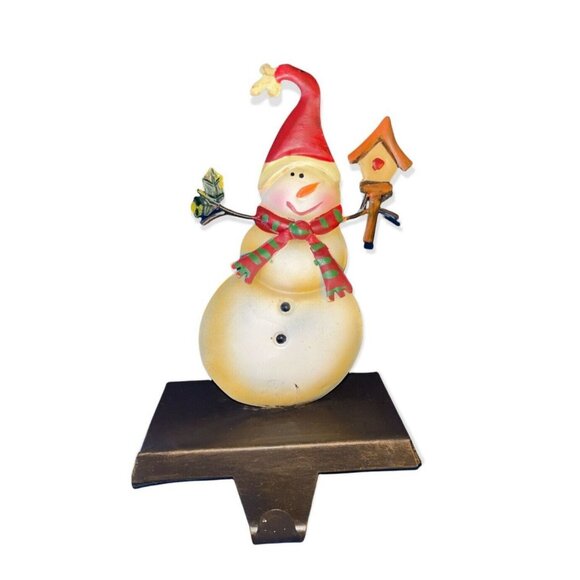 Unbranded Other - Old World Cut Out Tin Snowman Oil Rubbed Bronze Christmas Stocking Hanger